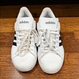 Adidas Classic White Sneakers with Black Stripes